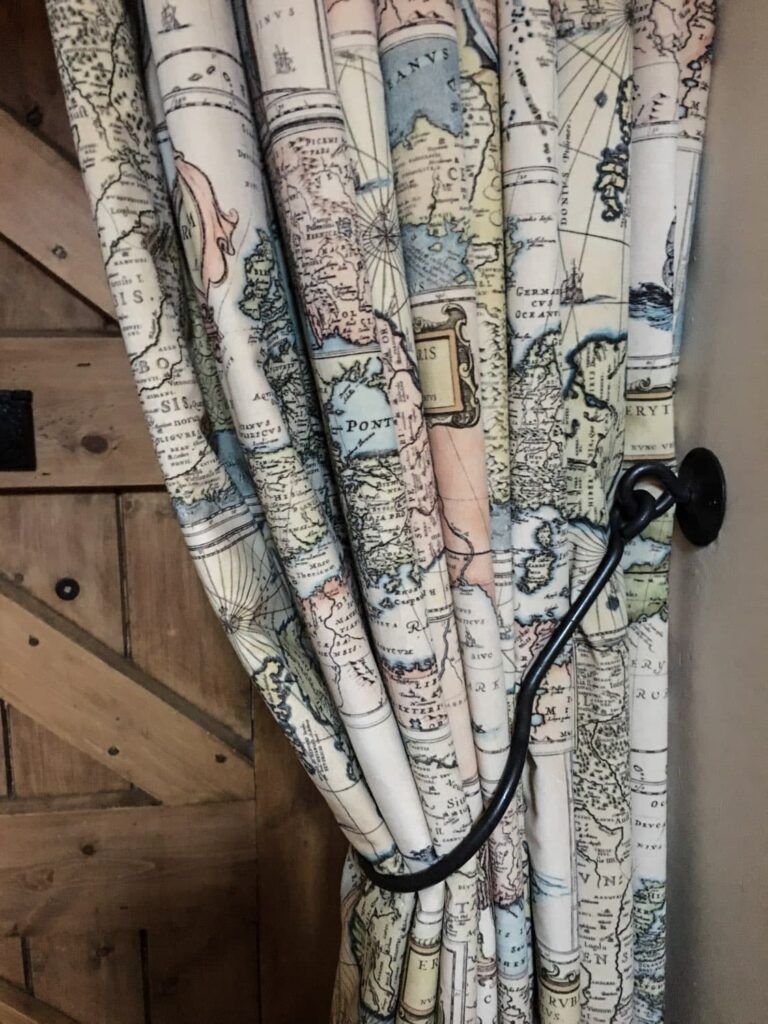 Grade II Listed Converted Old School House-twist interiors bespoke door curtain